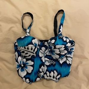 Vintage Hawaiian floral bustier